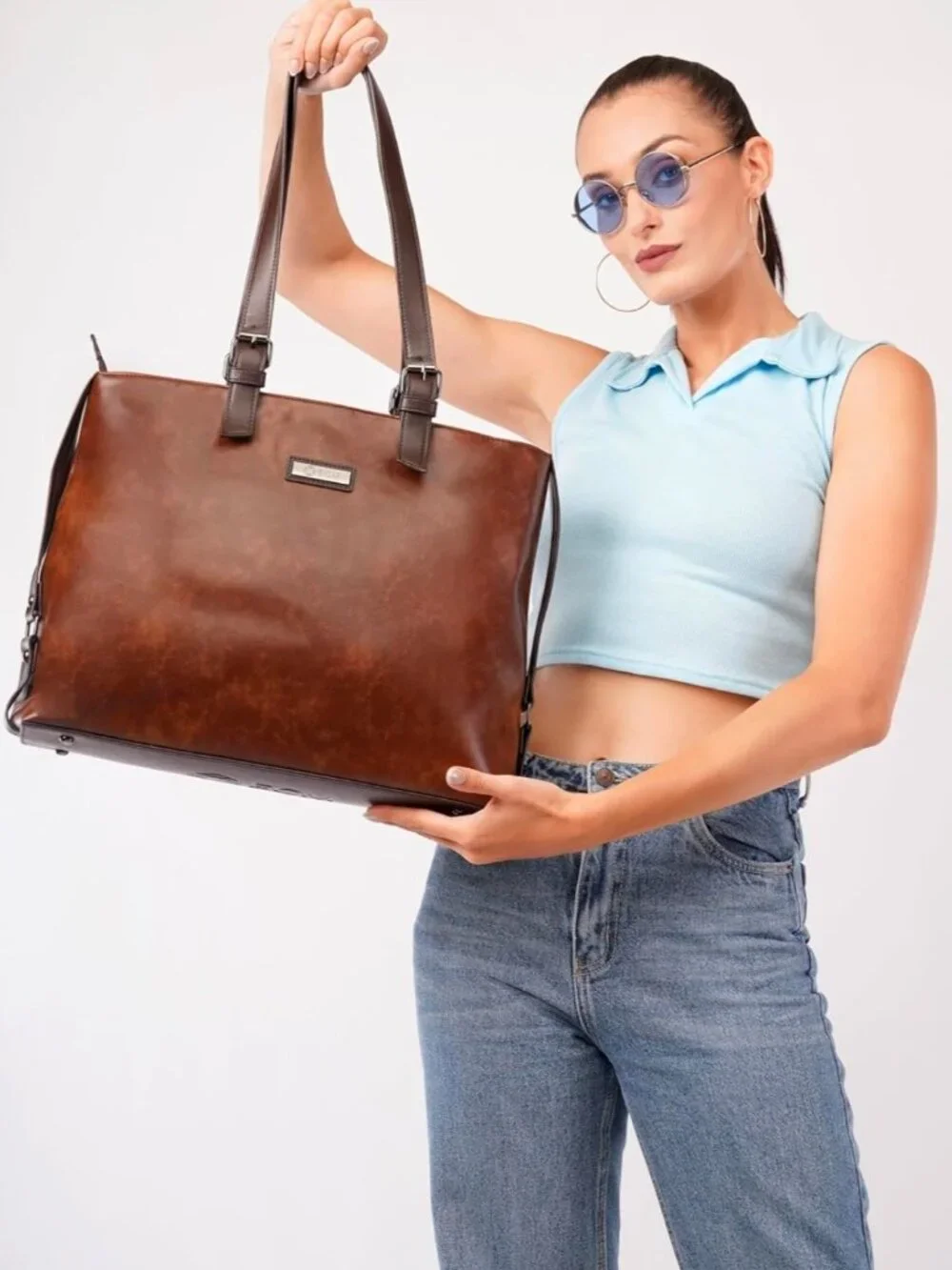 3pcs Vegan Tote Set for Women-Stylish Top Handle Laptop Bag Purse Sling Handbag